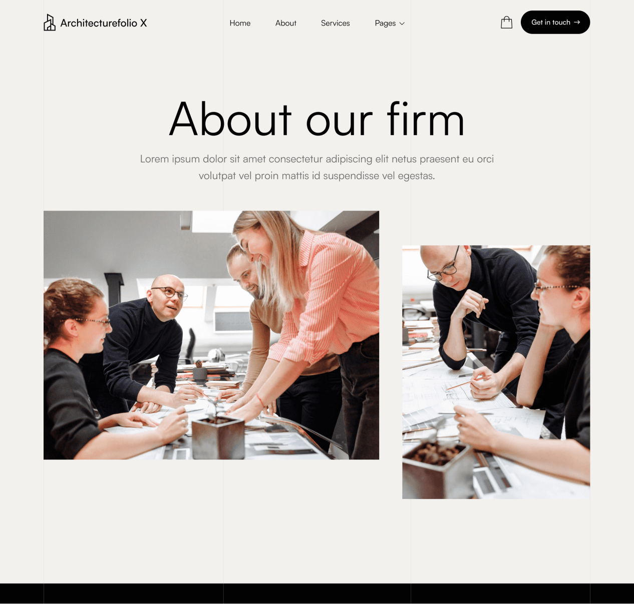 Architecture X - About page - Architecture Webflow Template