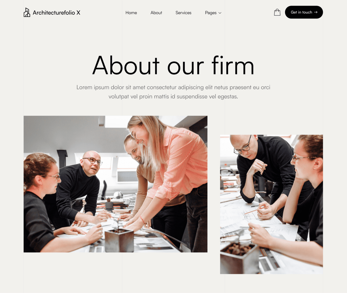Architecture X - About page - Architecture Webflow Template