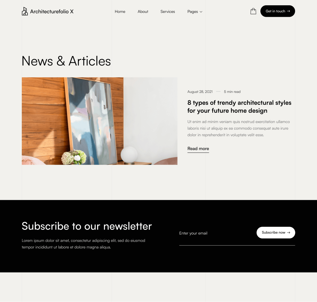 Architecture X - Blog page - Architecture Webflow Template