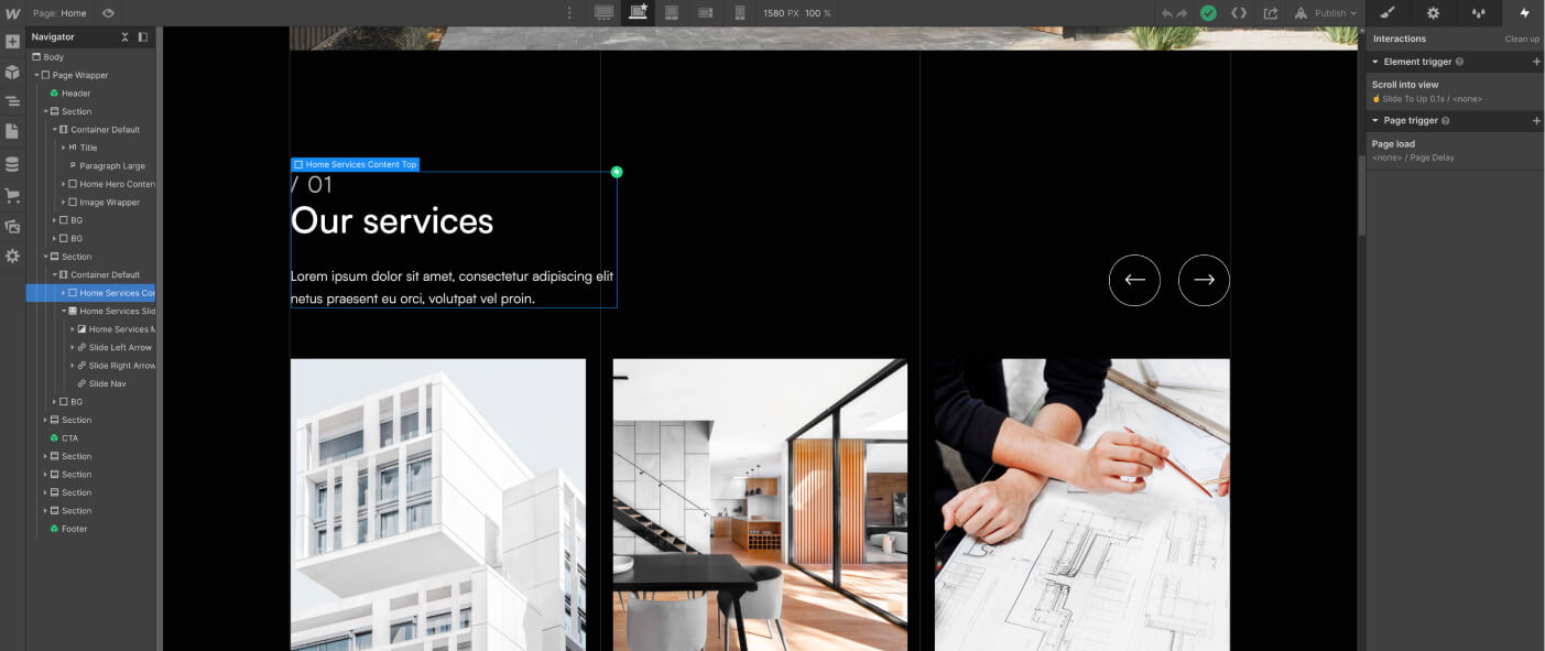 Animations - Architecture X Webflow Template