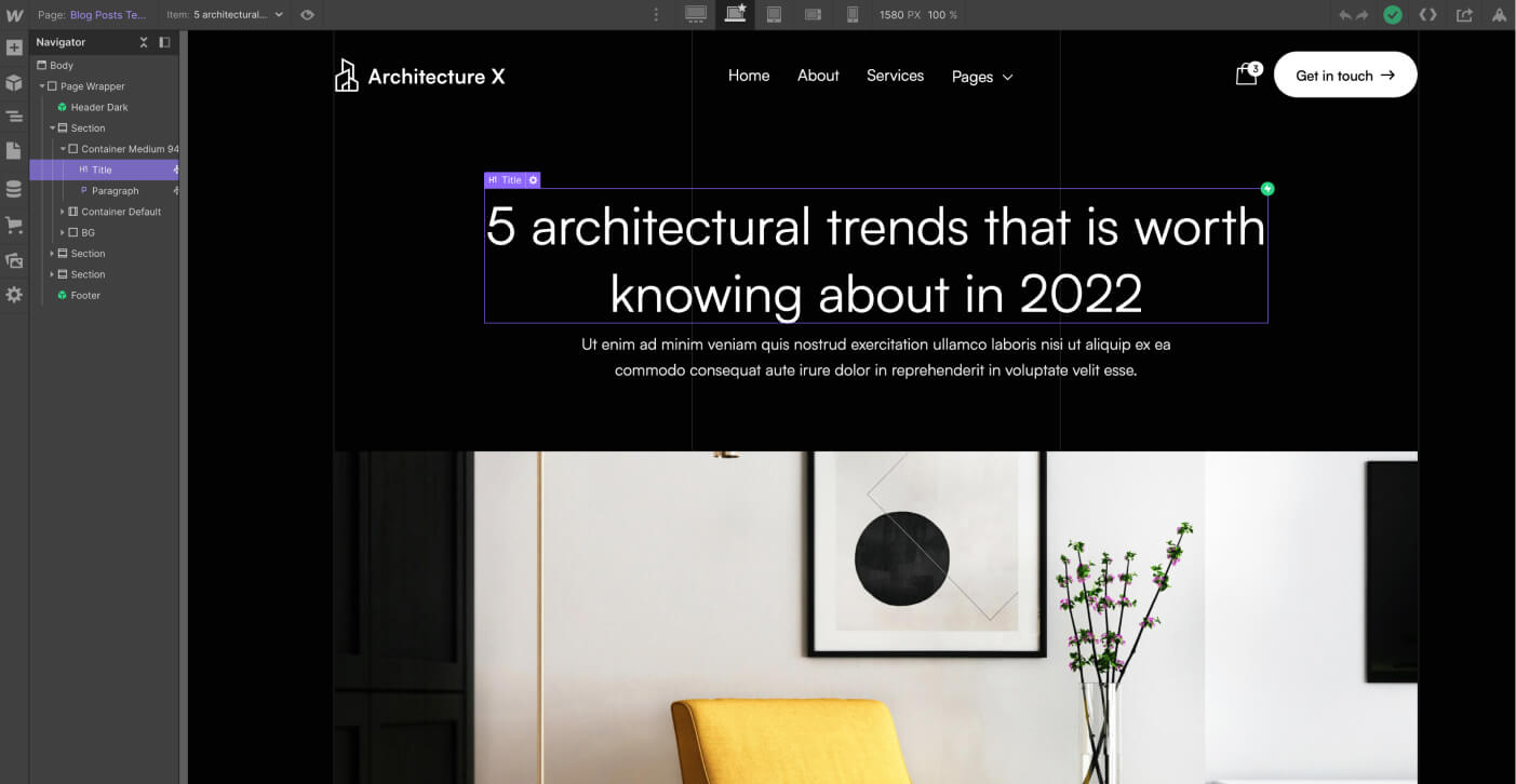 CMS Page - Architecture X Webflow Template